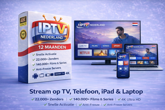 IPTV Nederland werkt op Firestick, Android, Smart TV en andere apparaten voor stabiele live tv streaming
