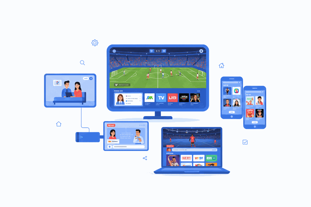 IPTV Nederland works on Smart TV, phone, tablet, laptop, and streaming devices